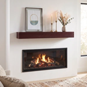 60 Inch Fireplace Mantel Wall-Mounted and Floating Shelf for Decor with Textured Wood Grain Surface, Dark Walnut, Solid 60 Inch Fireplace Mantel Wall-Mounted and Floating Shelf for Decor with Textured Wood Grain Surface, Dark Walnut, Solid