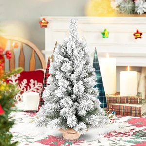3 ft Flocked and PVC Artificial Christmas Tree, 154tips 21 Inch Max Diameter Burlap Base Tabletop Snowy Xmas Decor 3 ft Flocked and PVC Artificial Christmas Tree, 154tips 21 Inch Max Diameter Burlap Base Tabletop Snowy Xmas Decor