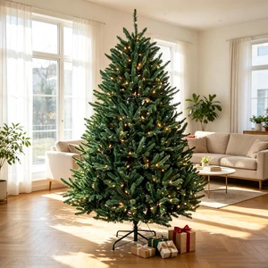 6 ft Pre Lit Colorado Spruce Artificial Christmas Tree, Hinged Branches with Easy Plug Lighting System Switchable 6 ft Pre Lit Colorado Spruce Artificial Christmas Tree, Hinged Branches with Easy Plug Lighting System Switchable