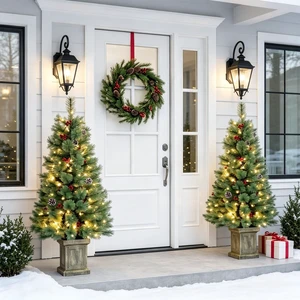 Set, 4 ft Pre Lit Artificial Christmas Trees Dual Color LED Lighting with Included Remote Control for Indoor Holiday Set, 4 ft Pre Lit Artificial Christmas Trees Dual Color LED Lighting with Included Remote Control for Indoor Holiday