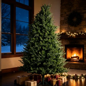 Realistic PVC Hybrid Christmas Tree with Fresh Scent, 51.96 Inch Full Shape Artificial Xmas Tree with Metal Stand, Green Realistic PVC Hybrid Christmas Tree with Fresh Scent, 51.96 Inch Full Shape Artificial Xmas Tree with Metal Stand, Green