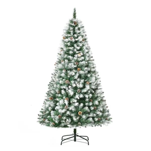 6 ft Unlit Snow Dusted Full Fir Artificial Christmas Tree with Realistic Branches, Cones and Tips, Green, PVC 6 ft Unlit Snow Dusted Full Fir Artificial Christmas Tree with Realistic Branches, Cones and Tips, Green, PVC