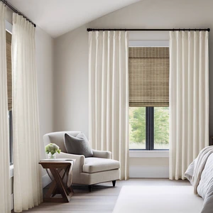 2 Piece 40 Poly Linen Curtain with Pinch Pleat per pc, Ivory, Polyester 2 Piece 40 Poly Linen Curtain with Pinch Pleat per pc, Ivory, Polyester