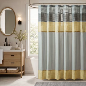 72 84 Inch Faux Silk Shower Curtain, Multicolor, Polyester 72 84 Inch Faux Silk Shower Curtain, Multicolor, Polyester