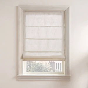 31 Polyester Linen Filtering Cordless Roman Shade, Ivory, Curtains 31 Polyester Linen Filtering Cordless Roman Shade, Ivory, Curtains