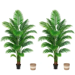 Artificial Palm Tree 6 ft, Large Fake Tropical Tree with Fronds Tall Faux Floor Plants for Indoor Outdoor Living Artificial Palm Tree 6 ft, Large Fake Tropical Tree with Fronds Tall Faux Floor Plants for Indoor Outdoor Living