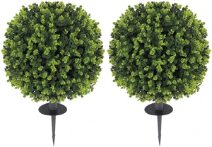 Outdoor Faux Plants, Artificial Boxwood Topiary Ball Bush Inchwith Integrated Ground Stake Indoor Outdoor Resistant Outdoor Faux Plants, Artificial Boxwood Topiary Ball Bush Inchwith Integrated Ground Stake Indoor Outdoor Resistant