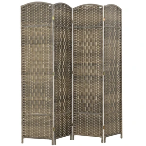 Divider, 6 ft 4 Panel Folding Privacy Screen Hand Woven Wall Partition with Wood Frame Freestanding Separator Divider, 6 ft 4 Panel Folding Privacy Screen Hand Woven Wall Partition with Wood Frame Freestanding Separator