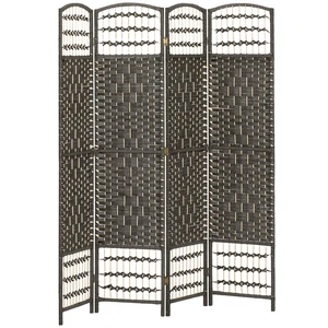 4 Panel Divider, Folding Privacy Screen Separator Wave Fiber Freestanding Partition Wall Divider, Dark Gray, Bent Wood 4 Panel Divider, Folding Privacy Screen Separator Wave Fiber Freestanding Partition Wall Divider, Dark Gray, Bent Wood