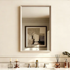 24 Rectangle Effect Wall-Mounted Mirror, Wood, Glass 24 Rectangle Effect Wall-Mounted Mirror, Wood, Glass