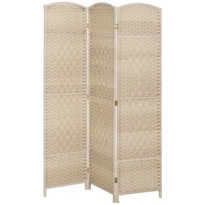 Divider, 6 ft 3 Panel Folding Privacy Screen Hand Woven Wall Partition with Wood Frame Freestanding Separator Divider, 6 ft 3 Panel Folding Privacy Screen Hand Woven Wall Partition with Wood Frame Freestanding Separator