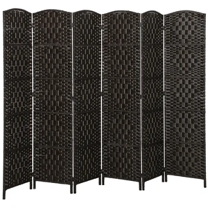 Divider 6 Panel, Tall Folding Privacy Screen Freestanding Hand Woven Partition for Separation with 360° Hinges Paper Divider 6 Panel, Tall Folding Privacy Screen Freestanding Hand Woven Partition for Separation with 360° Hinges Paper