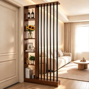 Freestanding Divider with Storage Shelves, Slatted Partition Bookcase Privacy Screen with Bars Decorative Divider Freestanding Divider with Storage Shelves, Slatted Partition Bookcase Privacy Screen with Bars Decorative Divider