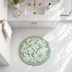 25 Inch Cotton Tufted Bath Rug, Sage, Sage Green, Rugs 25 Inch Cotton Tufted Bath Rug, Sage, Sage Green, Rugs