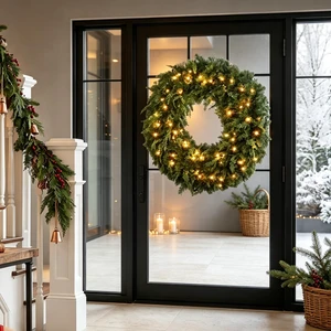 36 Inch Pre Lit Crestwood Spruce Artificial Christmas Wreath, Holiday Door Decor with Decorative Bow LED Lights 36 Inch Pre Lit Crestwood Spruce Artificial Christmas Wreath, Holiday Door Decor with Decorative Bow LED Lights