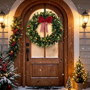 36 Inch Prelit Crestwood Spruce Christmas Wreath with Bow, 8 Light Modes Berries and Pinecones, Green, PVC and Steel 36 Inch Prelit Crestwood Spruce Christmas Wreath with Bow, 8 Light Modes Berries and Pinecones, Green, PVC and Steel
