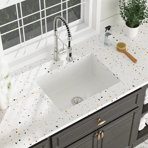 Inch Undermount Utility Sink Single Bowl Fireclay Kitchen and Tub, Dual Mount Porcelain Rectangular Basin, White Inch Undermount Utility Sink Single Bowl Fireclay Kitchen and Tub, Dual Mount Porcelain Rectangular Basin, White