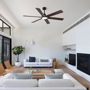 60 Inch Smart Indoor and Outdoor Ceiling Fan with Dimmable LED, Speed Quiet Reversible Motor Remote Control Dual Finish 60 Inch Smart Indoor and Outdoor Ceiling Fan with Dimmable LED, Speed Quiet Reversible Motor Remote Control Dual Finish
