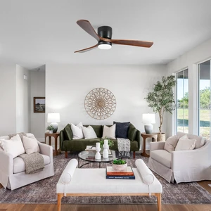 42 Inch Low Profile Solid Blades, Speed Reversible Motor Remote and App Smart Control Fan for Covered Patio Indoor 42 Inch Low Profile Solid Blades, Speed Reversible Motor Remote and App Smart Control Fan for Covered Patio Indoor