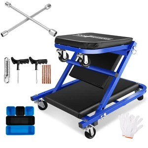 Foldable Creeper Rolling Folding Car Creeper and Seat, 36 Inch Adjustable Roller Chair Lay Down Sit Capacity Under Car Foldable Creeper Rolling Folding Car Creeper and Seat, 36 Inch Adjustable Roller Chair Lay Down Sit Capacity Under Car