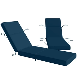 Set Chaise Lounge Cushion, 4 Inch Outdoor Lounge Chair Cushions with Non-Slip Ties Water Resistant and Fade Resistant Set Chaise Lounge Cushion, 4 Inch Outdoor Lounge Chair Cushions with Non-Slip Ties Water Resistant and Fade Resistant