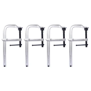 Heavy Duty Clamp, Removable Swivel Pad Throat Clamp 5 Heavy Duty Bar for Welding 4 pcs Pack, Silver, Steel Heavy Duty Clamp, Removable Swivel Pad Throat Clamp 5 Heavy Duty Bar for Welding 4 pcs Pack, Silver, Steel