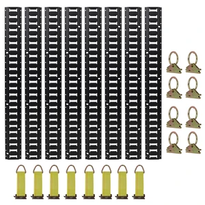 4 ft Track Tie Down Rail Kit, Indoor Track 4 Pack for Vans Trailers Motorcycle Tie Downs Atv Mountings 8 Steel Ring 4 ft Track Tie Down Rail Kit, Indoor Track 4 Pack for Vans Trailers Motorcycle Tie Downs Atv Mountings 8 Steel Ring