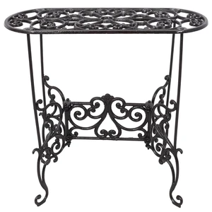 Cast Iron Oval Plant Stand, Heavy Duty Plant Display Rack Indoor Outdoor Decorative Holder for Living Patio, Black Cast Iron Oval Plant Stand, Heavy Duty Plant Display Rack Indoor Outdoor Decorative Holder for Living Patio, Black