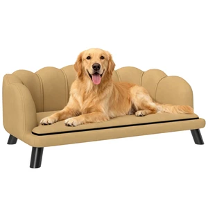 Paw Hut Velvet Large Dog Couch with Foam Cushion, Soft and Dog Bed with Design Sofa for Big and Medium Dogs, Coffee Paw Hut Velvet Large Dog Couch with Foam Cushion, Soft and Dog Bed with Design Sofa for Big and Medium Dogs, Coffee