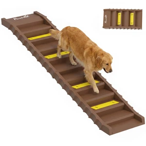 Paw Hut Dog Stairs for Car Truck SUV, Foldable Dog Ramp for Medium Small Dogs Folding Pet Stairs with Non-Slip Strips Paw Hut Dog Stairs for Car Truck SUV, Foldable Dog Ramp for Medium Small Dogs Folding Pet Stairs with Non-Slip Strips