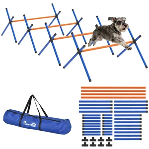 Paw Hut 4 Pieces Dog Agility Training Equipment, Dog Agility Course Set with Adjustable Height and Carry Bag Indoor Paw Hut 4 Pieces Dog Agility Training Equipment, Dog Agility Course Set with Adjustable Height and Carry Bag Indoor
