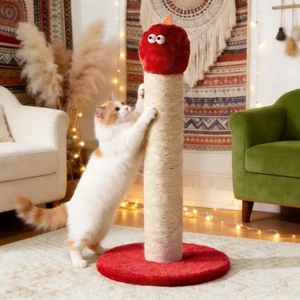 Indoor Cat Scratching Post 22 in Tall Cat Scratcher with Sisal Rope, Monster Design Kitty Pet Tower with Wood Base Gift Indoor Cat Scratching Post 22 in Tall Cat Scratcher with Sisal Rope, Monster Design Kitty Pet Tower with Wood Base Gift