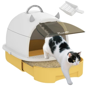 Paw Hut Cat Litter Box, Covered Kitty Litter Box with Lid Scoop Deodorizing Bags for Odor Control Privacy Portable Easy Paw Hut Cat Litter Box, Covered Kitty Litter Box with Lid Scoop Deodorizing Bags for Odor Control Privacy Portable Easy