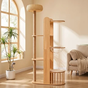 Level Cat Tree Tower, 70.8 Inch Tall Cat Activity Tree with Sisal Scratching Post Space Capsule Woven Top Bed Level Cat Tree Tower, 70.8 Inch Tall Cat Activity Tree with Sisal Scratching Post Space Capsule Woven Top Bed