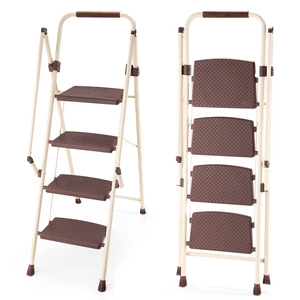 4step Ladder, Folding Step Stool with Wide Anti Slip Pedal Steel Ladder Convenient Handrail Lightweight Portable Steel 4step Ladder, Folding Step Stool with Wide Anti Slip Pedal Steel Ladder Convenient Handrail Lightweight Portable Steel