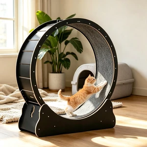 Cat Wheel, Large Cat Treadmill for Indoor Pets Cats Exercise Running Wheel with Detachable Carpet Quiet and Suitable Cat Wheel, Large Cat Treadmill for Indoor Pets Cats Exercise Running Wheel with Detachable Carpet Quiet and Suitable