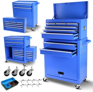 Rolling Tool Chest with Wheels and 8 Drawers, Detachable Large Tool Cabinet with Lock for Locking Mechanic Cart Rolling Tool Chest with Wheels and 8 Drawers, Detachable Large Tool Cabinet with Lock for Locking Mechanic Cart