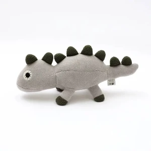 Knitted Stuffed Dinosaur Soft Toy, Gray, Cotton, Soft Play Knitted Stuffed Dinosaur Soft Toy, Gray, Cotton, Soft Play