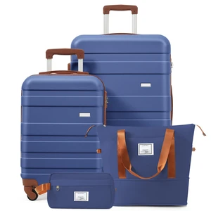 4 Piece Luggage Set 20 in Carry, 28 in Checked Suitcase with TSA Lock Travel Duffel Bag Wet Dry Toiletry Bag, Navy 4 Piece Luggage Set 20 in Carry, 28 in Checked Suitcase with TSA Lock Travel Duffel Bag Wet Dry Toiletry Bag, Navy