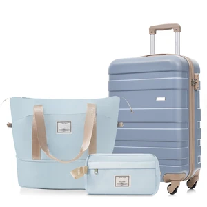 3 Piece Luggage Set 20 in Suitcase with TSA Lock Travel Duffel Bag Wet Dry Toiletry Bag, Light Blue, ABS, Hard Case 3 Piece Luggage Set 20 in Suitcase with TSA Lock Travel Duffel Bag Wet Dry Toiletry Bag, Light Blue, ABS, Hard Case