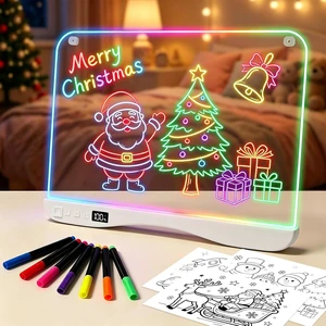 LED Drawing Board for Kids, 16" Rechargeable DIY Light Up Drawing Tablet, 8 Colors, DIY Stickers, Neon Glow LED Note Board, Gift-Ready for Birthdays & Holidays LED Drawing Board for Kids, 16" Rechargeable DIY Light Up Drawing Tablet, 8 Colors, DIY Stickers, Neon Glow LED Note Board, Gift-Ready for Birthdays & Holidays