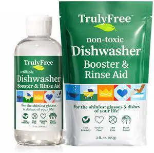 Natural Dishwasher Booster & Rinse Aid Kit - Non-Toxic Dishwashing Aid Formula, Removes Residue & Tough Dish Stains, Water Spot Remover - 12 oz Reusable Empty Bottle + One Fill, 3 oz Natural Dishwasher Booster & Rinse Aid Kit - Non-Toxic Dishwashing Aid Formula, Removes Residue & Tough Dish Stains, Water Spot Remover - 12 oz Reusable Empty Bottle + One Fill, 3 oz