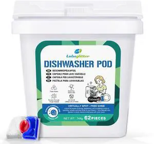 Dishwasher Pods 62 Count Dish Washer Soap Powerful Removes Burnt-On Stain Dishwasher Pods 62 Count Dish Washer Soap Powerful Removes Burnt-On Stain