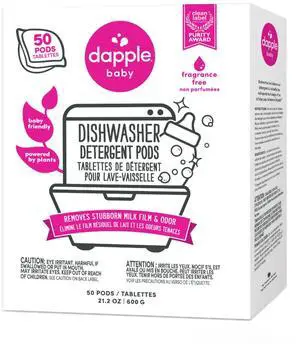 Baby Dishwasher Detergent Pods - 50 Count - Fragrance-Free, Hypoallergenic & Plant-Powered Dishwasher Pacs - Removes Milk Residue From Baby Bottles Baby Dishwasher Detergent Pods - 50 Count - Fragrance-Free, Hypoallergenic & Plant-Powered Dishwasher Pacs - Removes Milk Residue From Baby Bottles