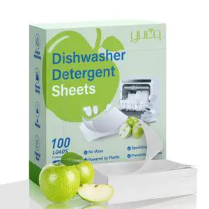 Dishwasher Detergent Sheets, 100 Loads Eco Friendly Plastic-Free Dishwashing Soap Strips, Quick Dissolving Dishwasher Pods Alternative for Dishes and Cookware (Green Apple) Dishwasher Detergent Sheets, 100 Loads Eco Friendly Plastic-Free Dishwashing Soap Strips, Quick Dissolving Dishwasher Pods Alternative for Dishes and Cookware (Green Apple)