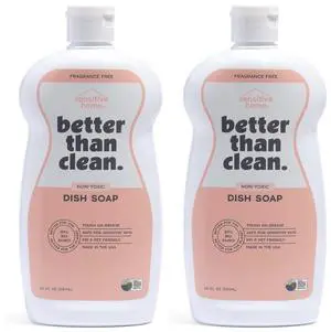 Fragrance Free 2-Pack Dish Soap 97% Plant-Based, Hypoallergenic, Non-Toxic, Cuts Grease & Food Residue Dishwashing Liquid with No Fragrance, Dyes or Harsh Chemicals EWG A Rated Fragrance Free 2-Pack Dish Soap 97% Plant-Based, Hypoallergenic, Non-Toxic, Cuts Grease & Food Residue Dishwashing Liquid with No Fragrance, Dyes or Harsh Chemicals EWG A Rated