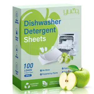 Dishwasher Detergent Sheets 100 Loads Liquid-Free Dish Soap Cleaner Strips Eco-Friendly No Plastic Dishwasher Pods Detergent Use in Dishwasher or Sink Leaving Dishes Sparkling Clean (Apple) Dishwasher Detergent Sheets 100 Loads Liquid-Free Dish Soap Cleaner Strips Eco-Friendly No Plastic Dishwasher Pods Detergent Use in Dishwasher or Sink Leaving Dishes Sparkling Clean (Apple)