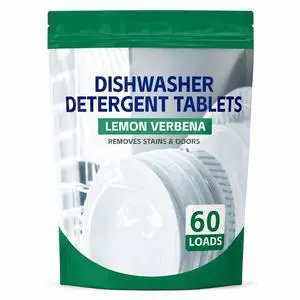 Premium Dishwasher Tablets - Lemon Verbena, 60-Count. Advanced Grease & Odor Removal Formula for Sparkling Clean Dishes. (60 Count) Premium Dishwasher Tablets - Lemon Verbena, 60-Count. Advanced Grease & Odor Removal Formula for Sparkling Clean Dishes. (60 Count)
