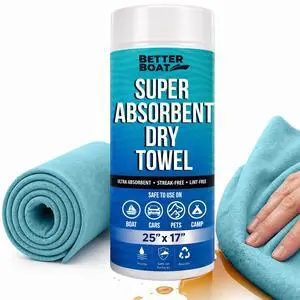 Super Absorbent Towels, Synthetic Chamois Cloth for Car and Boat Drying, Smooth Cooling Towel, Marine Grade Cleaning Supplies, PVA Shammy Dry Towel 1 Pack Super Absorbent Towels, Synthetic Chamois Cloth for Car and Boat Drying, Smooth Cooling Towel, Marine Grade Cleaning Supplies, PVA Shammy Dry Towel 1 Pack