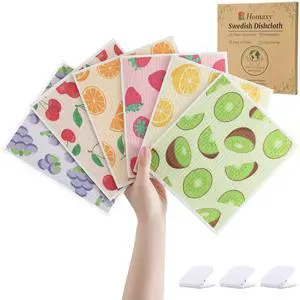 Swedish Dishcloths, 6 Pack Fruit Reusable Paper Towels Swedish Dishcloths, 6 Pack Fruit Reusable Paper Towels